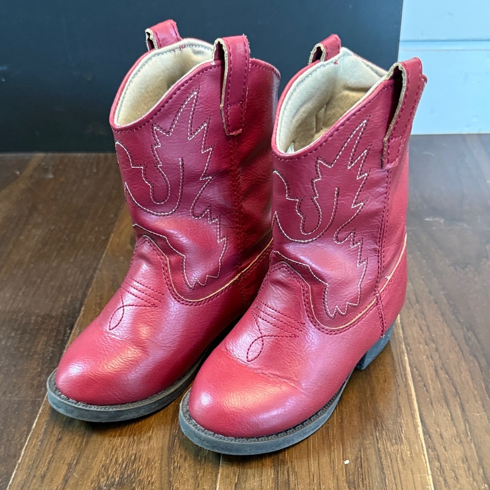 Baby Deer Cherry Western Kids Boots Size 7